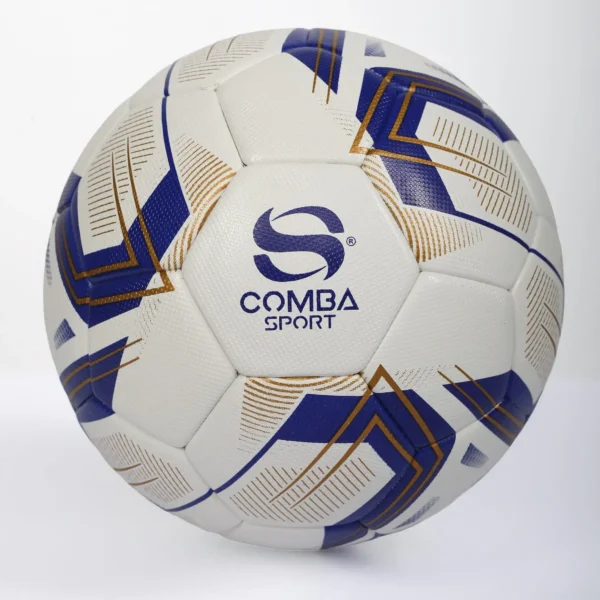 Ballon de Football Professionnel Comba Sport – Édition Blanc, Bleu & Or