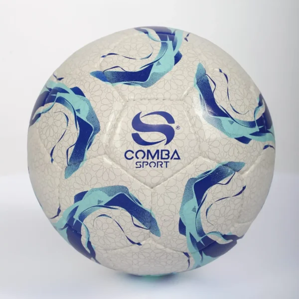 Ballon de Football Officiel Comba Sport – Blanc, Bleu & Turquoise