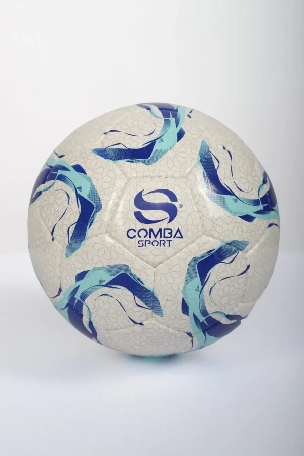 Ballon de Football Officiel Comba Sport – Blanc, Bleu & Turquoise