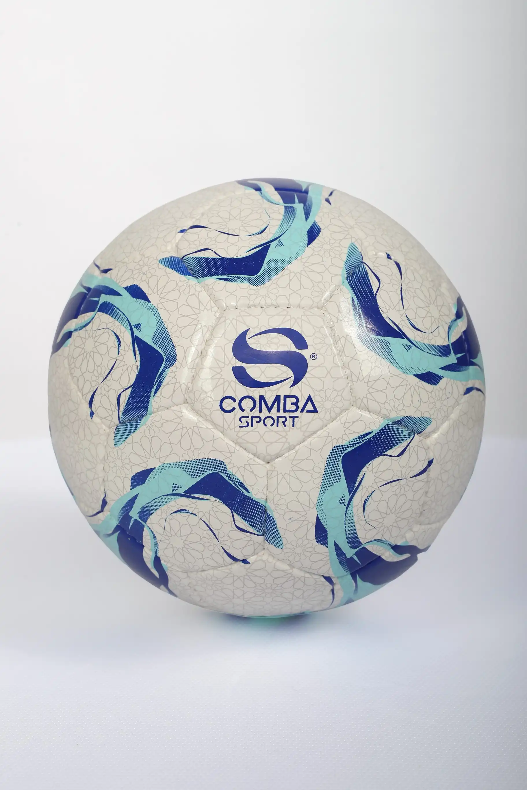 Ballon de Football Officiel Comba Sport – Blanc, Bleu & Turquoise