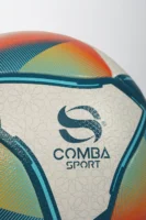 Ballon de Football Officiel Comba Sport – Blanc, Orange & Vert Canard