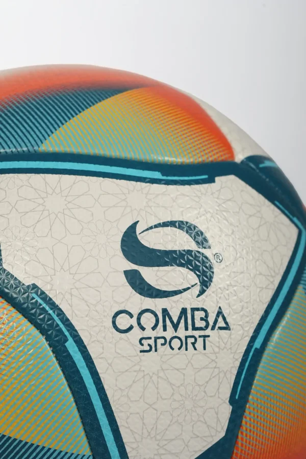 Ballon de Football Officiel Comba Sport – Blanc, Orange & Vert Canard