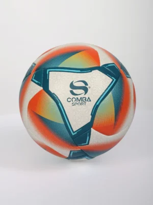 Ballon de Football Officiel Comba Sport – Blanc, Orange & Vert Canard