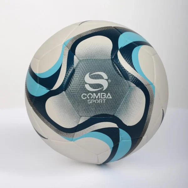 Ballon de Football Officiel Comba Sport – Blanc, Bleu Nuit & Bleu Ciel