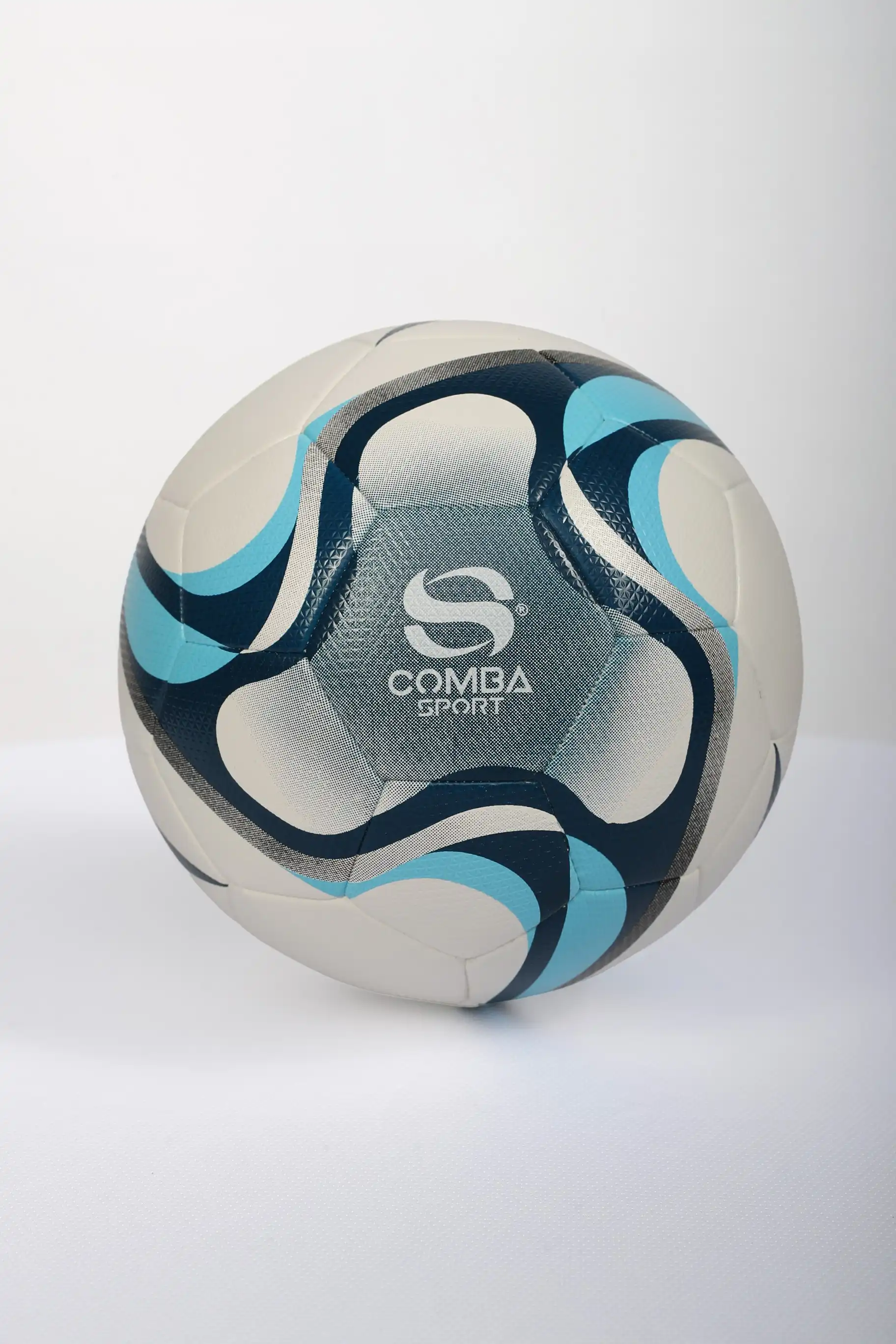 Ballon de Football Officiel Comba Sport – Blanc, Bleu Nuit & Bleu Ciel