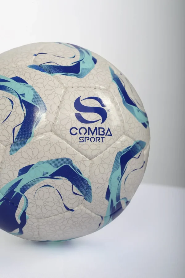 Ballon de Football Officiel Comba Sport – Blanc, Bleu & Turquoise