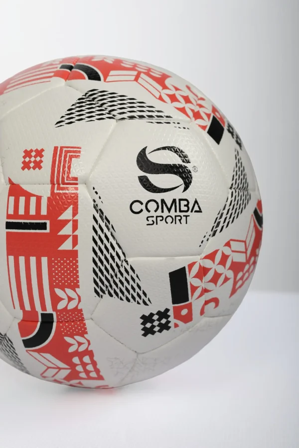 Ballon de Football Officiel Comba Sport – Blanc, Rouge & Noir