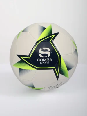 Ballon de Football Comba Sport Training – Blanc, Noir & Vert Lime (Taille 4)