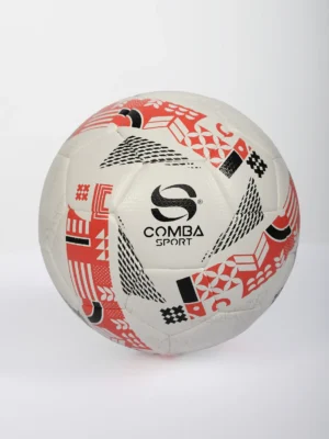 Ballon de Football Officiel Comba Sport – Blanc, Rouge & Noir