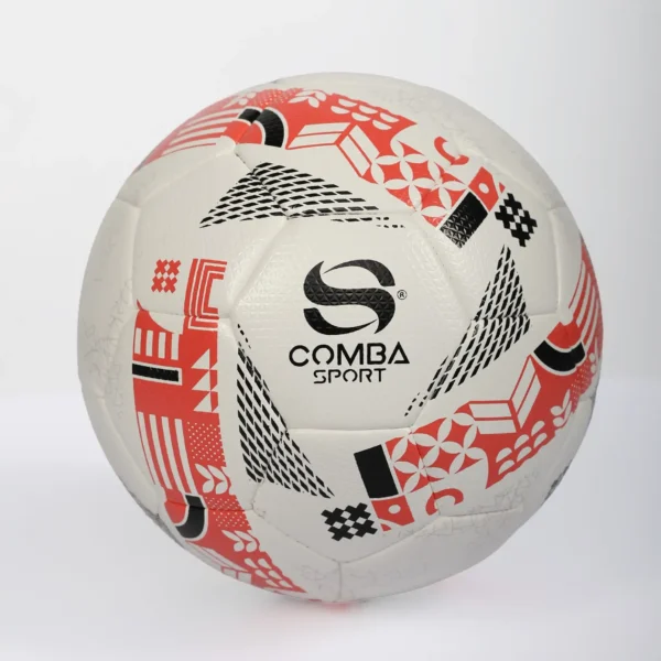 Ballon de Football Officiel Comba Sport – Blanc, Rouge & Noir