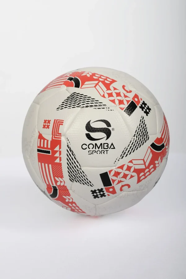 Ballon de Football Officiel Comba Sport – Blanc, Rouge & Noir