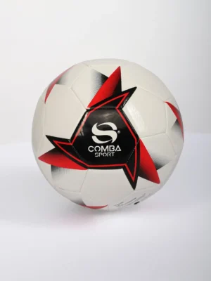 Ballon de Football Comba Sport Training – Blanc, Noir & Rouge (Taille 3)