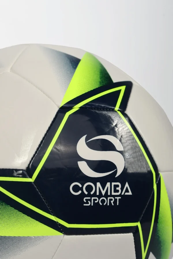 Ballon de Football Comba Sport Training – Blanc, Noir & Vert Lime (Taille 4)