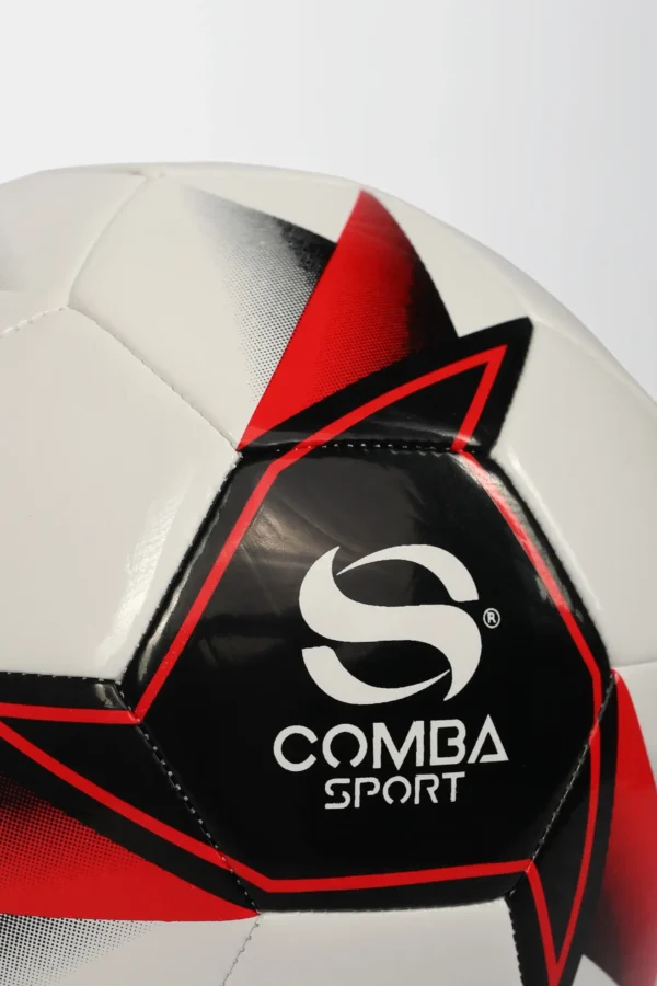 Ballon de Football Comba Sport Training – Blanc, Noir & Rouge (Taille 3)